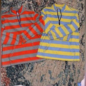 Hanna Andersson Kids Striped quarter fleece - sz 140